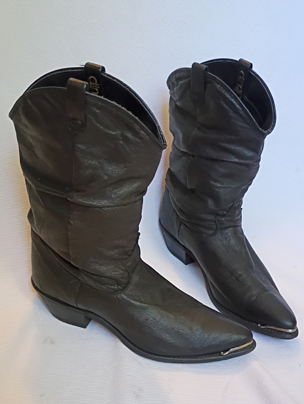 dingo Black Leather Cowboy Boot